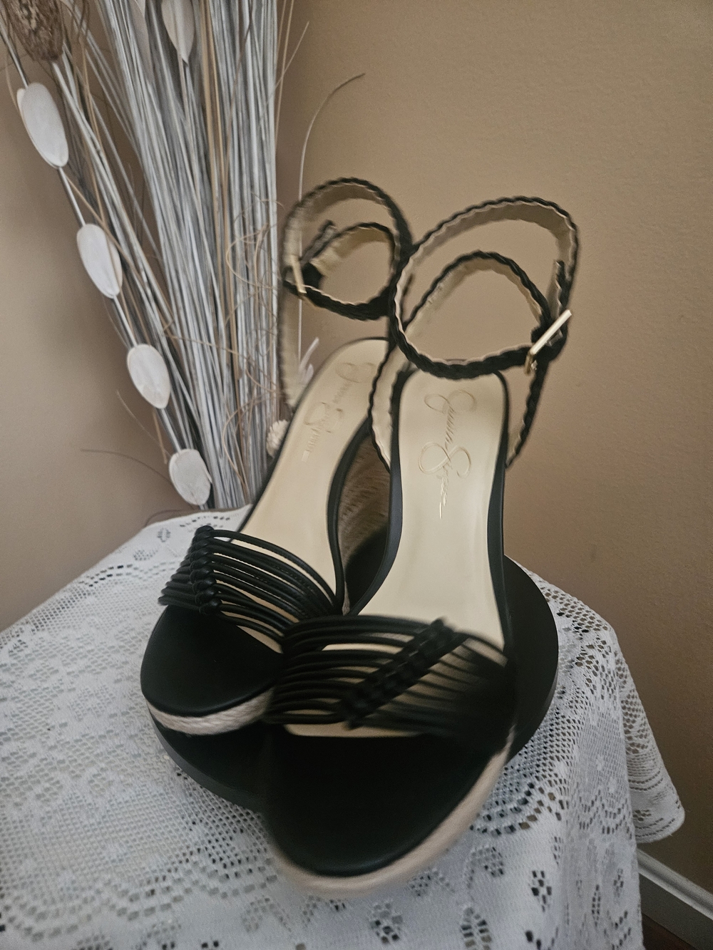 💞💘Womens Jessica Simpson Black Braided Ankle-Strap Sandals - Size 10/NWOT❤️❣️